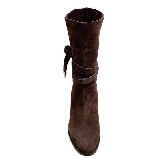 Jimmy Choo Chocolate Brown Suede Tie Detail Ankle Boots/Booties - Picture 4 of 6